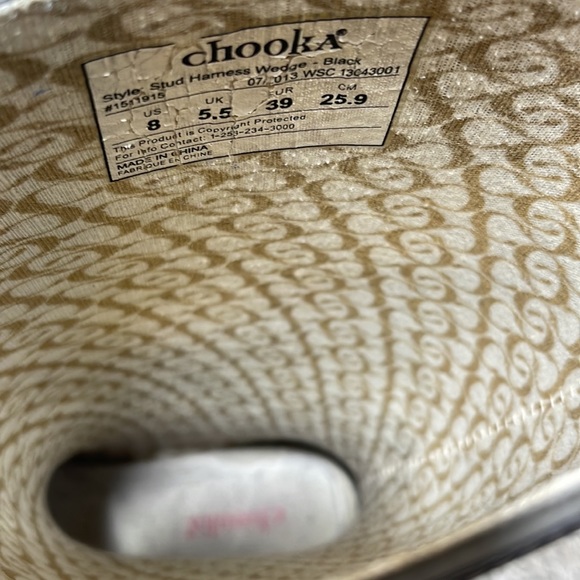 Chooka Black Waterproof Boots Stable Studded Ankle Wedge Heel - Picture 7 of 8